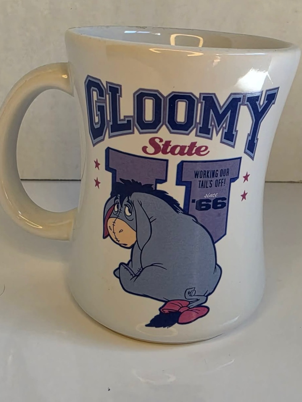 Disney Store Eeyore Gloomy State U Ceramic Coffee Cup